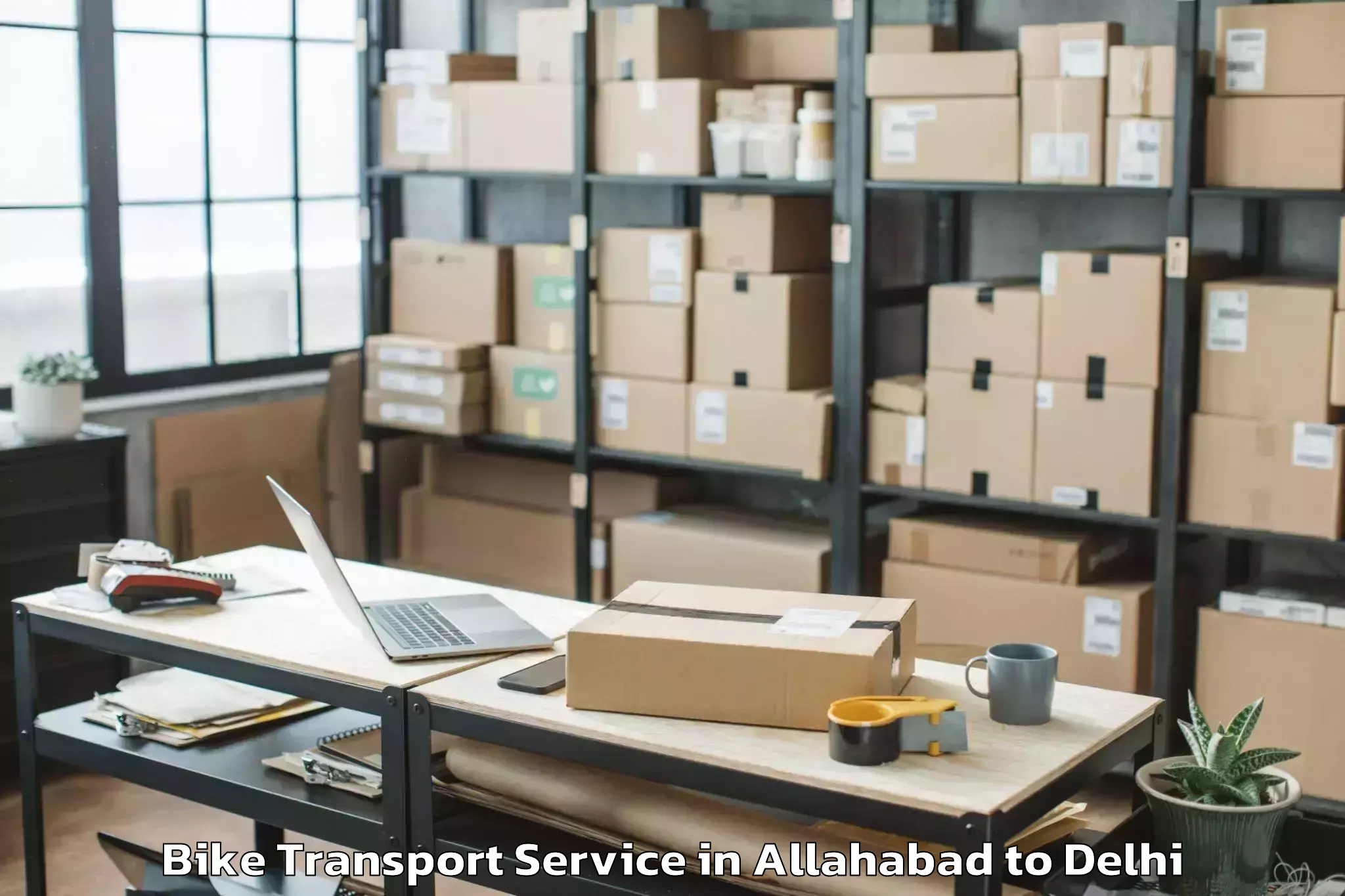 Hassle-Free Allahabad to Pacific D21 Mall Bike Transport